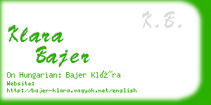 klara bajer business card